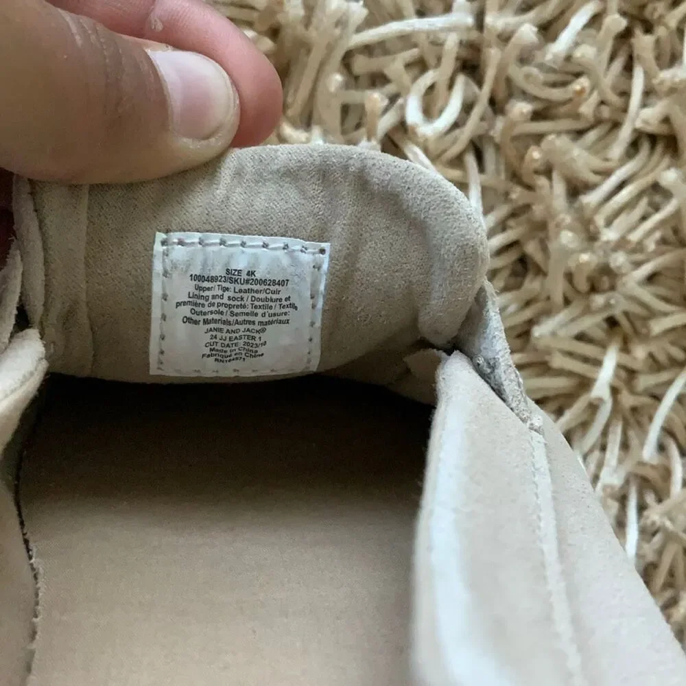 Janie and Jack Suede Penny Loafer Sneaker in Tan Size 4K